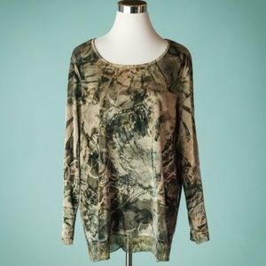 Chicos 3 (XL) Velvet Print Metallic Tunic Top